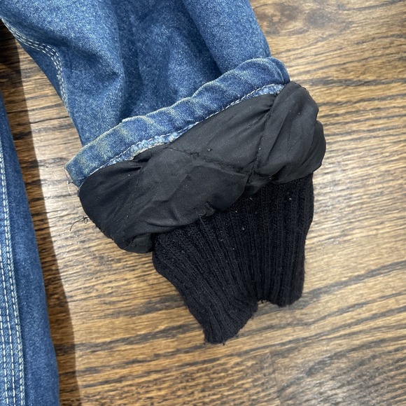 Vintage Dickies Denim Flannel Lined Jacket Work Chore/Trucker Corduroy Collar XL - Picture 3 of 7